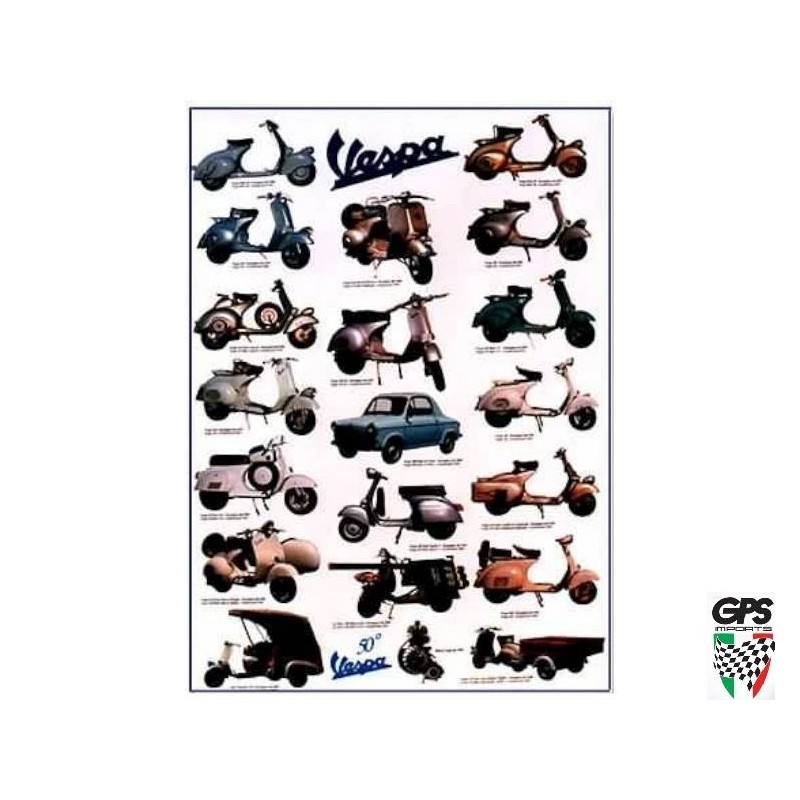 Poster Vespa Blue Logo