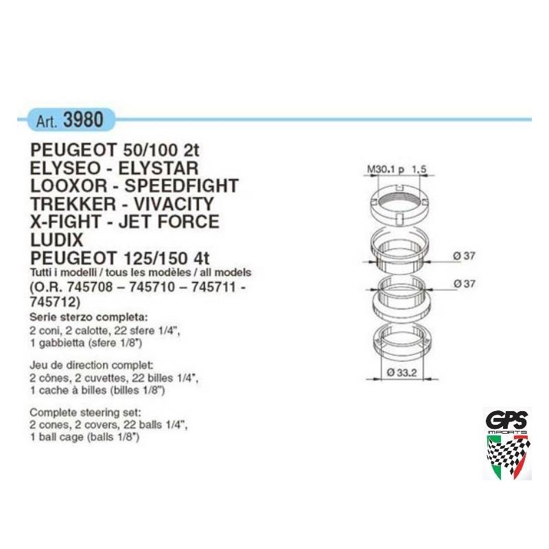 Steering Brg Set Peugeot